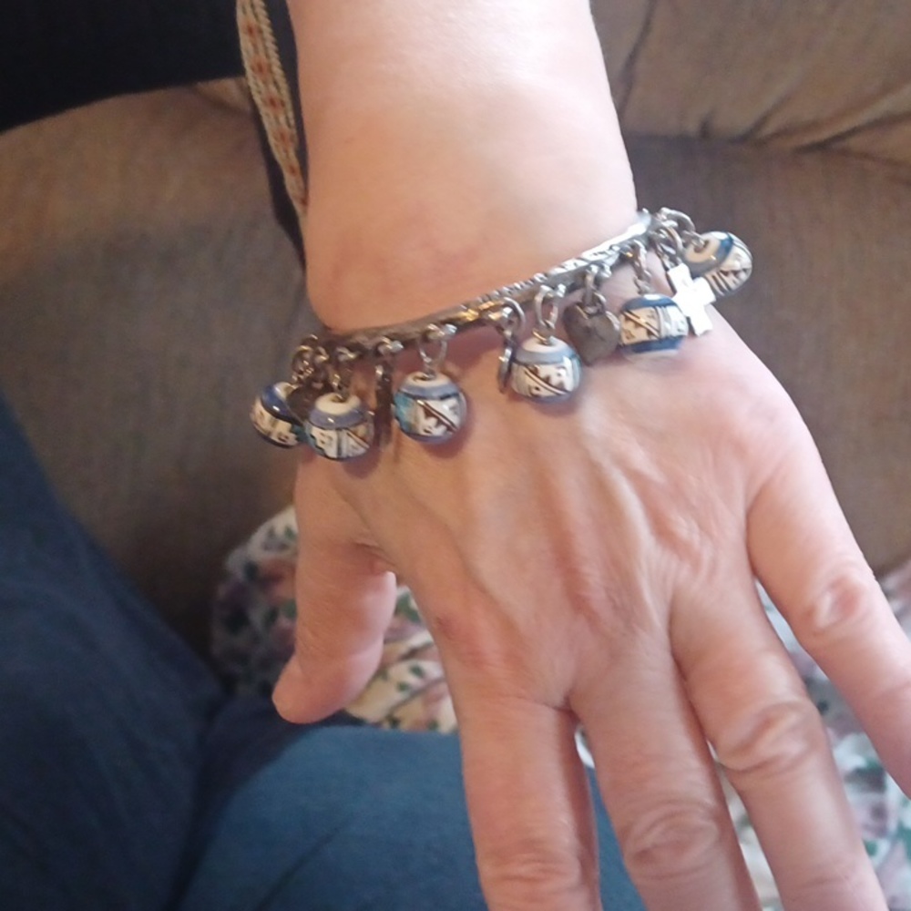 Metal pointu's bracelet made in Paris pewter jewelry Bernard Bouhnik